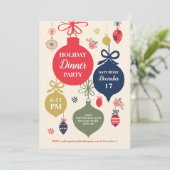 Ornamente Weihnachtsfeier Einladung (Stehend Vorderseite)