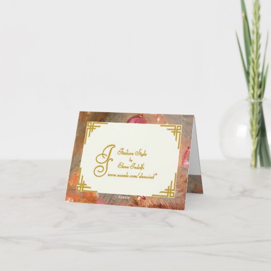 Ornamente Weihnachtskarte Feiertagskarte (Rückseite)