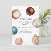 Ornamenterwechsel Weihnachtsfeiertage Party Einlad Einladung (Stehend Vorderseite)