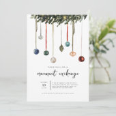 Ornamenterwechsel Weihnachtsfeiertage Party Einlad Einladung (Stehend Vorderseite)