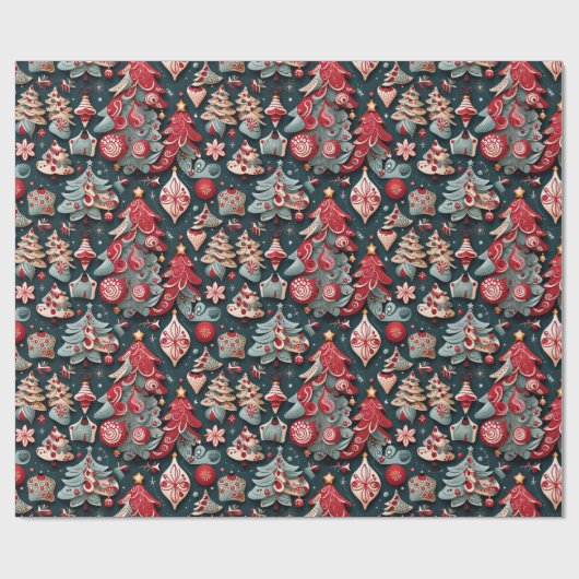 Ornamentik: Weihnachten Geschenkpapier (Flach)