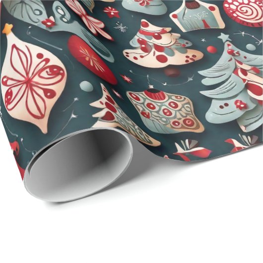 Ornamentik: Weihnachten Geschenkpapier (Rolleneckpunkt)