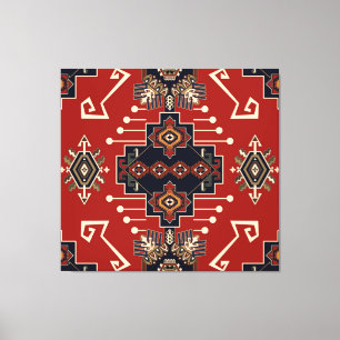 Ornamentives Rug Design: Vintag Geometrisch. Leinwanddruck