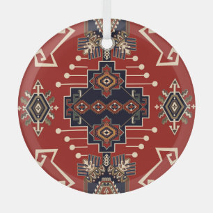 Ornamentives Rug Design: Vintag Geometrisch. Ornament Aus Glas