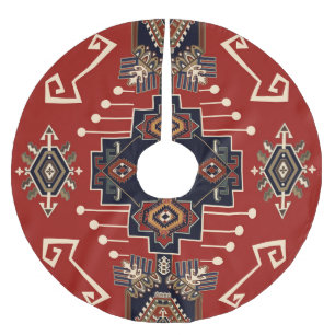 Ornamentives Rug Design: Vintag Geometrisch. Polyester Weihnachtsbaumdecke