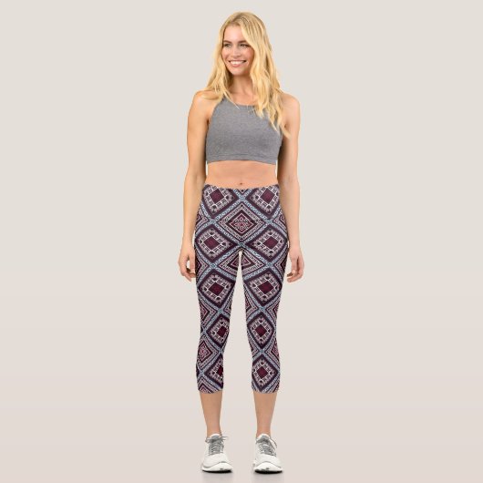 Ornamentmuster Capri Leggings (Vorderseite)