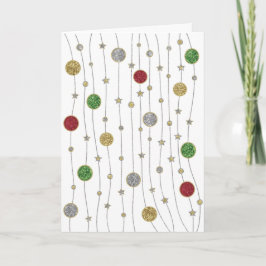 "Ornaments and Stars" Greeting Card Feiertagskarte