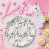 Ornaments Pine Candy Canes Festive Christmas Pappteller (Party)