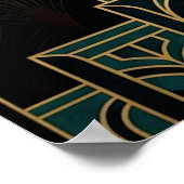 Ornate Art Deco Snake Serpent Gold Coil Poster (Ecke)