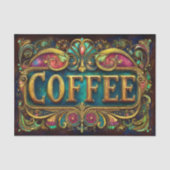 Ornate Art Nouveau Coffee Sign FA2 Decoupage Seidenpapier (Vorderseite)