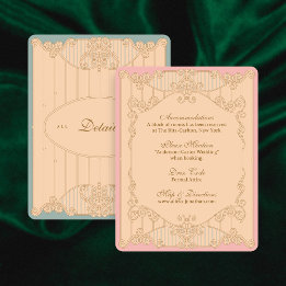 Ornate Art Nouveau Wedding Details Card Begleitkarte