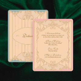 Ornate Art Nouveau Wedding Details Card Begleitkarte
