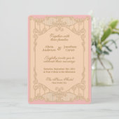 Ornate Art Nouveau Wedding Invitation Einladung (Stehend Vorderseite)