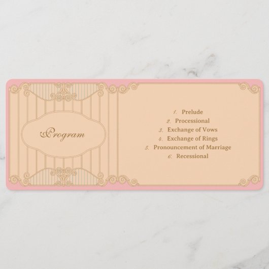 Ornate Art Nouveau Wedding Programm (Vorderseite)