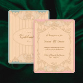 Ornate Art Nouveau Wedding Reception Invitation Einladung