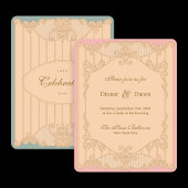 Ornate Art Nouveau Wedding Reception Invitation Einladung