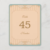 Ornate Art Nouveau Wedding Table Numbers (Rückseite)