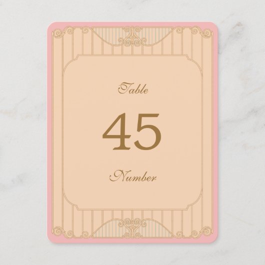 Ornate Art Nouveau Wedding Table Numbers (Vorderseite)