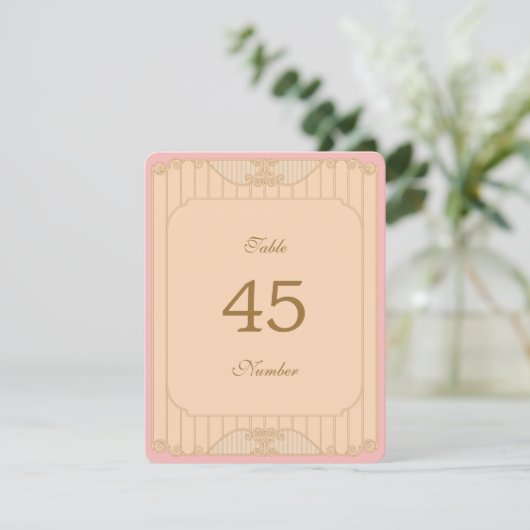 Ornate Art Nouveau Wedding Table Numbers (Stehend Vorderseite)
