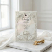 Ornate Barock-Rokokotür & Cherub Hochzeit Einladung