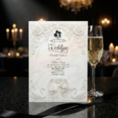 Ornate Baroque Angel & Swan Cameo Art Wedding  Einladung