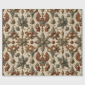 Ornate Baroque Christmas Pattern Wrapping Paper Geschenkpapier (Flach)