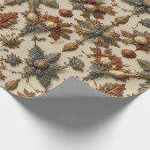 Ornate Baroque Christmas Pattern Wrapping Paper Geschenkpapier (Ecke)