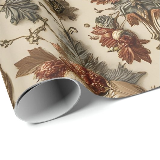 Ornate Baroque Christmas Pattern Wrapping Paper Geschenkpapier (Rolleneckpunkt)