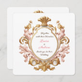 Ornate Baroque Floral Rococo Romance Wedding Einladung (Vorne/Hinten)
