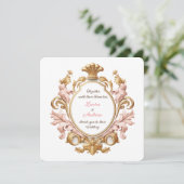 Ornate Baroque Floral Rococo Romance Wedding Einladung (Stehend Vorderseite)