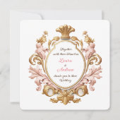 Ornate Baroque Floral Rococo Romance Wedding Einladung (Vorderseite)