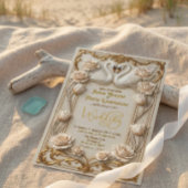 Ornate Baroque Gold Rococo Frame Wedding Einladung