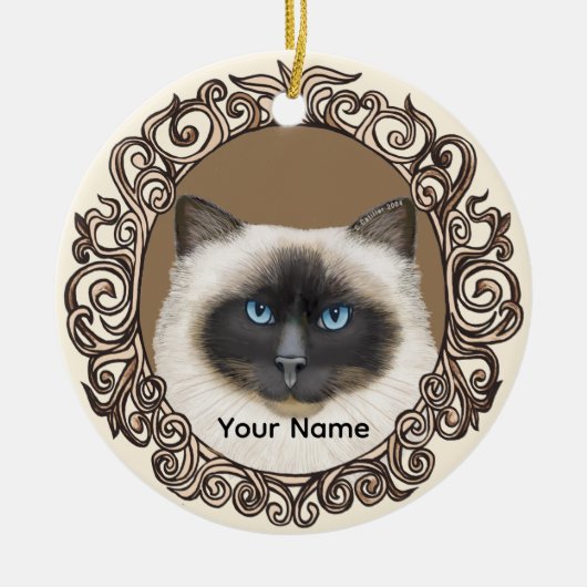 Ornate Birman Cat Ornament (Vorne)