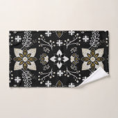 Ornate black and white floral pattern  badhandtuch set (Handtuch)