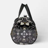 Ornate black and white floral pattern  duffle bag (Rechts)