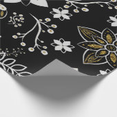 Ornate black and white floral pattern  geschenkpapier (Ecke)