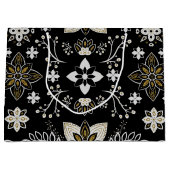 Ornate black and white floral pattern  große geschenktüte (Vorderseite)