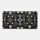Ornate black and white floral pattern  schreibtischunterlage (Vorderseite)