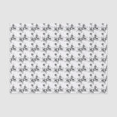 Ornate Black and White Flower Art Pattern Seidenpapier (Vorderseite)