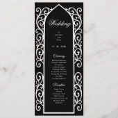 Ornate black and white Gothic Wedding Program Menükarte (Vorderseite)