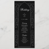 Ornate black and white Gothic Wedding Program Menükarte (Vorderseite)