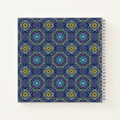 Ornate Blue Geometric Mosaic Pattern Personalised Notizblock (Rückseite)