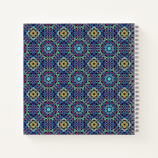 Ornate Blue Geometric Mosaic Pattern Personalised Notizblock (Rückseite)