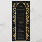 Ornate Border black and gol Gothic Wedding Program Menükarte (Rückseite)