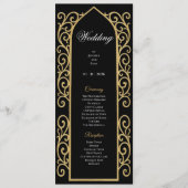 Ornate Border black and gol Gothic Wedding Program Menükarte (Vorderseite)