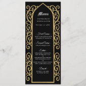 Ornate border black and gold Gothic Wedding Menu Menükarte (Vorderseite)