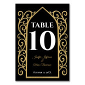 Ornate border black and gold Gothic Wedding Tischnummer (Rückseite)