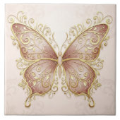 Ornate Butterfly Pat#5 Rose Gold ID1222 Fliese (Vorderseite)