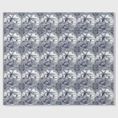 Ornate Chic Antik Niederländisch Delft Blau Kunst  Geschenkpapier (Flach)