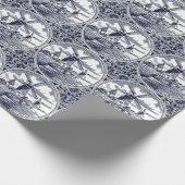 Ornate Chic Antik Niederländisch Delft Blau Kunst  Geschenkpapier (Ecke)